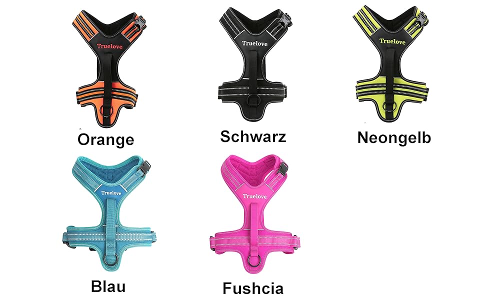 Шлейка для собак Truelove TLH5551 з ручкою, м'яка, з відбиваючим матеріалом, XS, помаранчевий