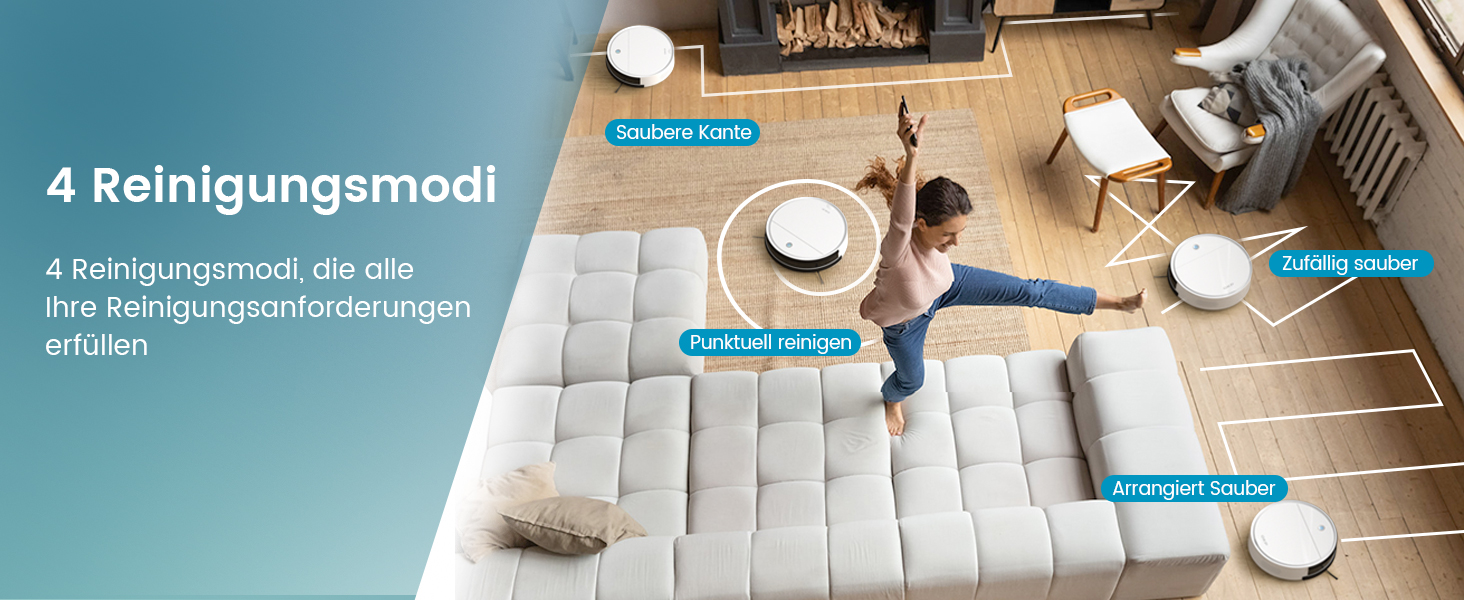 Робот-пилосос OKP з функцією миття, 2100Pa, K5B, для видалення шерсті тварин, з базою для зарядки, сумісний з Alexa та керуванням через додаток/пульт