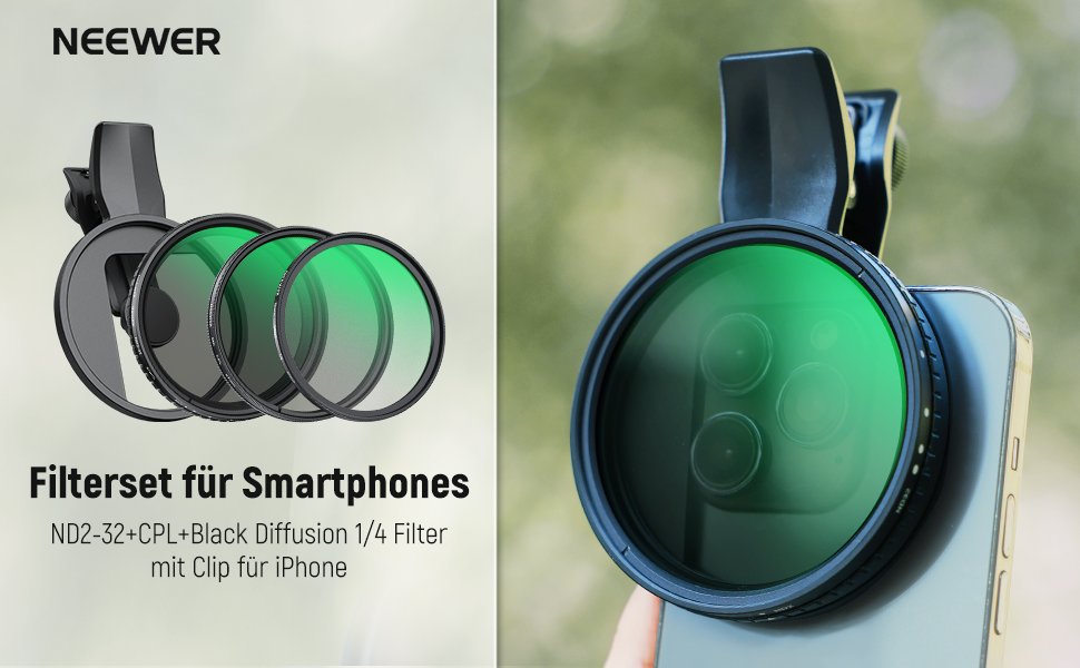 NEEWER Фільтр CPL 67mm для смартфонів та об'єктивів, циркулярний поляризаційний фільтр, сумісний з iPhone, Samsung Galaxy S25 Ultra, Google Pixel, Huawei, Xiaomi