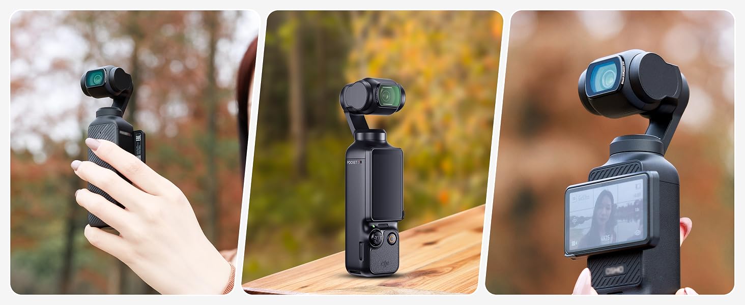 Набір магнітних фільтрів JJC 6в1 для DJI Osmo Pocket 3: ND8, ND16, ND32, ND64, ND256 та CPL (чорна дифузія 1/4), світлофільтри для екшн-камери