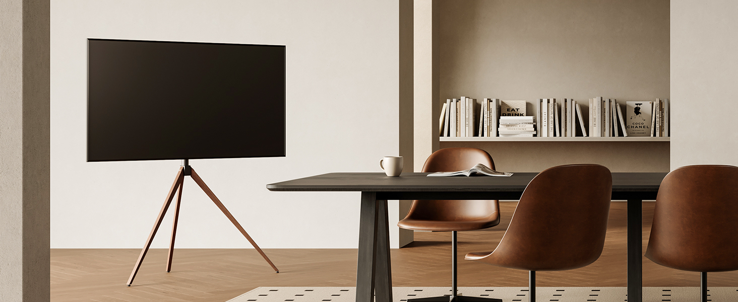 Підставка для телевізора FITUEYES 43-65 дюймів, настільна, регульована висота, чорна