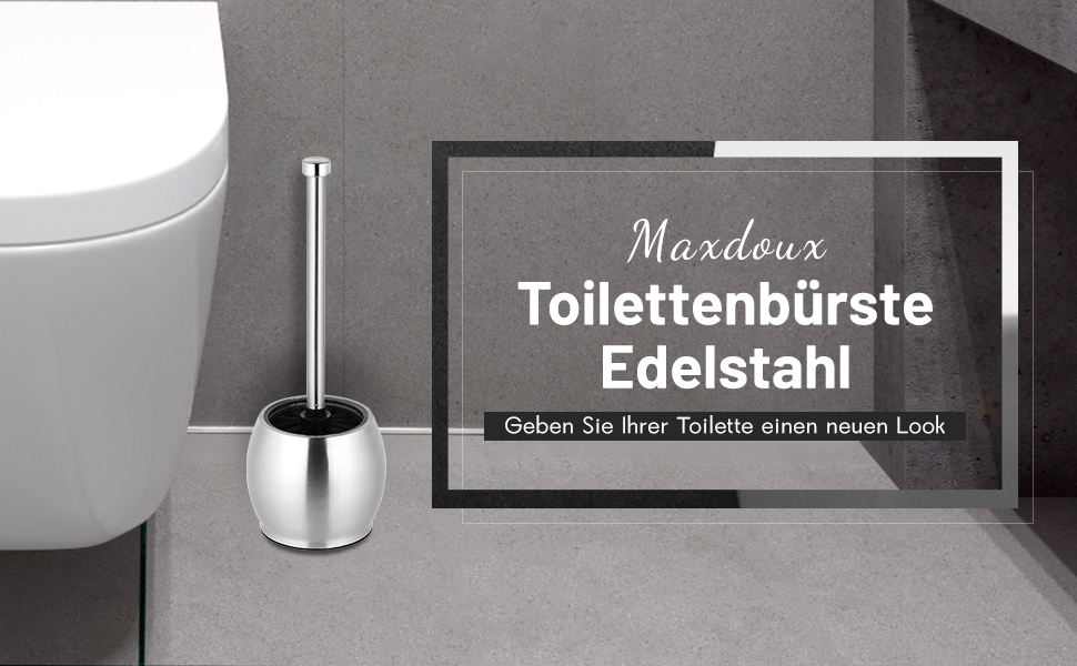 Щітка для унітазу з нержавіючої сталі, чорна, з підставкою, без свердління, з запасним змивачем, для ванної кімнати та туалету