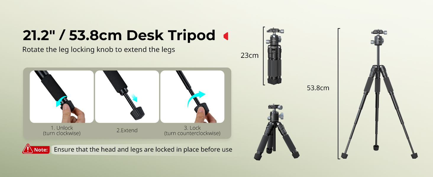 SMALLRIG VT-20 Pro Mini-штатив для камери та телефону: компактний, з кульковою головкою 360° та кріпленням для телефону