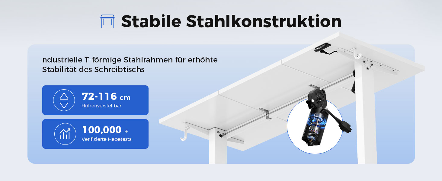 Регульований стіл Agilestic 120x60 см: електричний, з пам'яттю, ергономічний, для комп'ютера, білий