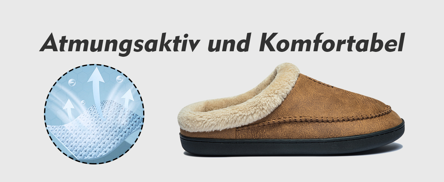 Чоловічі халапи Miqieer з піною пам'яті, теплі зимові халапи з плюшу, розмір 45/46 EU, колір кавовий