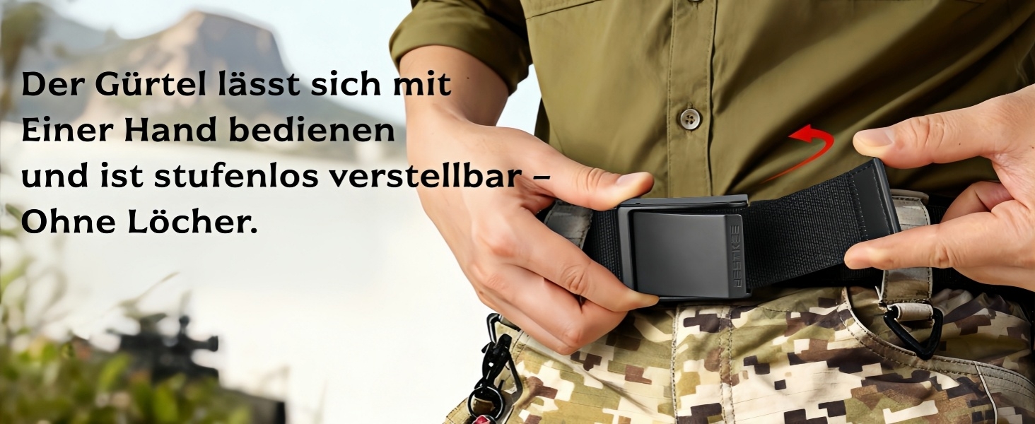 Тактичний чоловічий пояс BESTKEE, 3.8 см, регульований нейлоновий пояс з металевою пряжкою, чорний, розмір M (91-105 см)