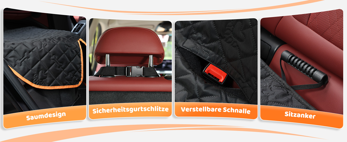 Захисний чохол на сидіння автомобіля для собак KYG, з ременем безпеки, водовідштовхуючий, зносостійкий, 132x58x46 см, підходить для більшості авто, вантажівок та позашляховиків