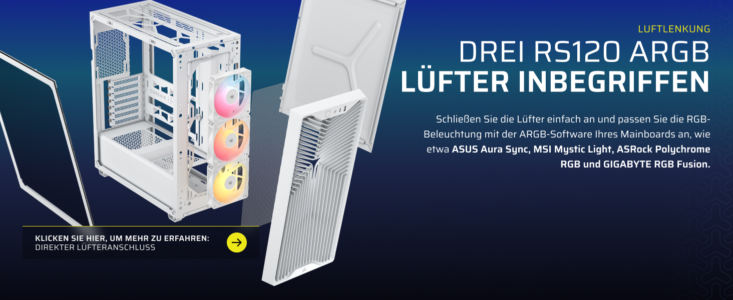 Корпус для ПК Corsair 3200D RS ARGB Mid-Tower ATX, білий
