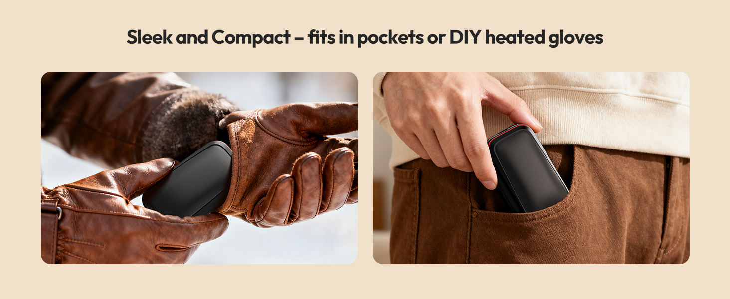 Електричний грілка для рук Gaiatop 2 шт. з магнітом, USB, багаторазовий, швидкий нагрів, 3 рівні, компактний, подарунок для чоловіків та жінок, чорний