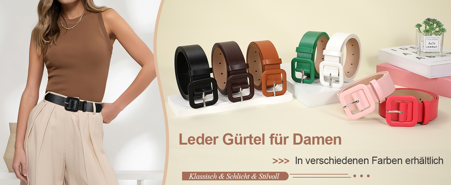 Жіночий шкіряний пояс JasGood пастельно-рожевого кольору, широкий, з квадратною пряжкою для джинсів, штанів та суконь, 110 см (під талію 76-88 см)