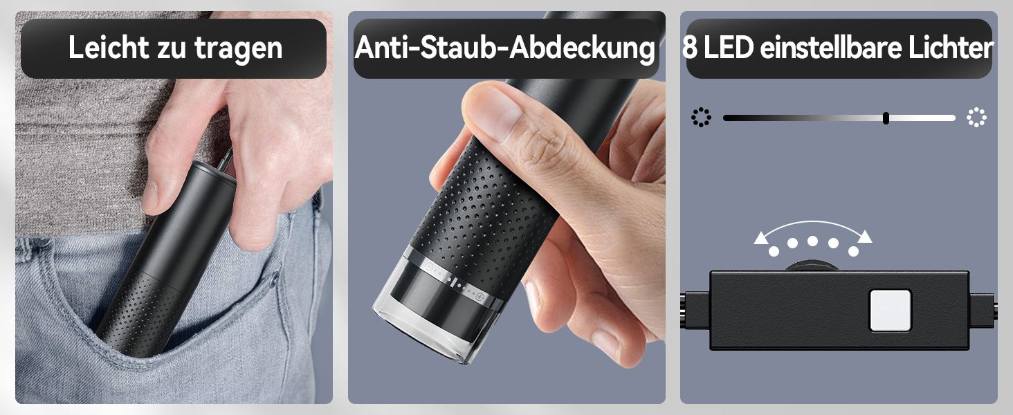 USB мікроскоп для смартфона, 1080P HD, 10-200x, з LED підсвічуванням, сумісний з iOS, Android, Tablet