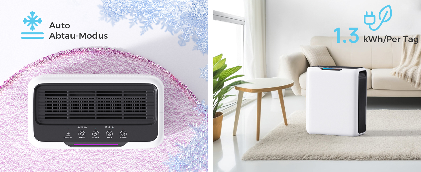 Електричний осушувач повітря 3L для дому, 20㎡, Dual Peltier, 30dB, таймер 24h