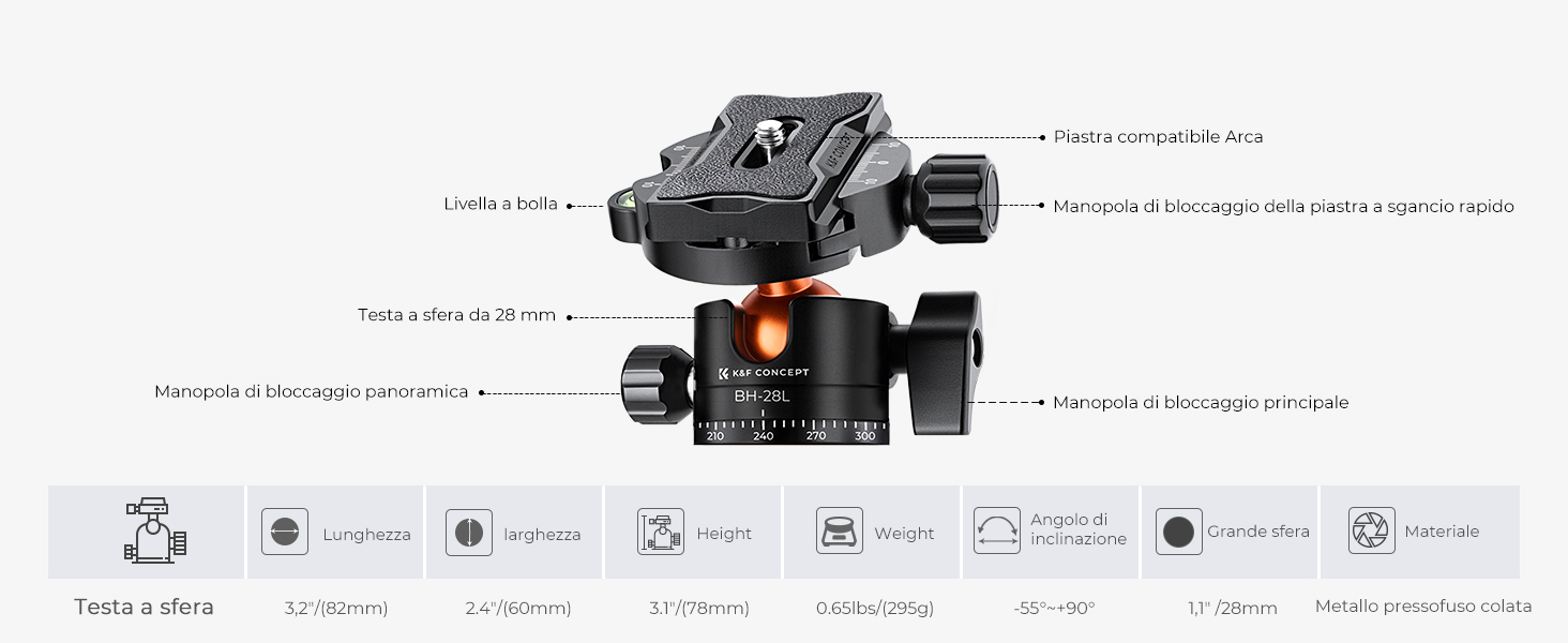 Штатив K&F Concept 172см з вуглецевого волокна, D255C4(SA255C1) - компактний штатив для камери/телефону, легкий трипод з функцією монопода, 1/4” гвинт, туристичний штатив з кульковою головкою 360° для DSLR, до 10кг