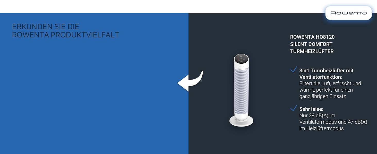 Обігрівач Rowenta Instant Comfort Aqua SO6510F2: тихий, з регулюванням потужності, для ванної кімнати, сірий