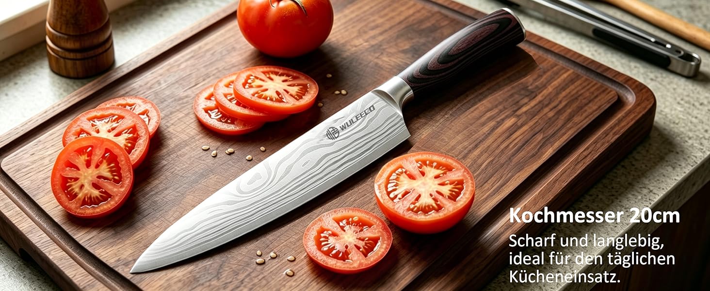 Японський ніж Nakiri 18 см, професійний кухонний ніж для м'яса та овочів, нержавіюча сталь, ручка Pakkaholz