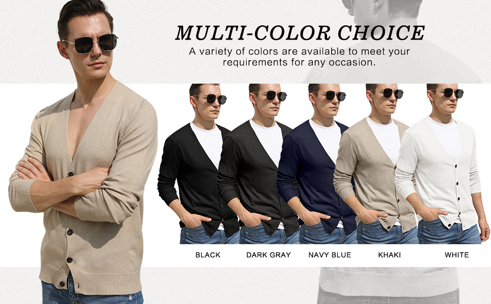 Чоловічий кардиган Hisir з V-подібним вирізом, легкий, елегантний, зимовий, класичний, з ґудзиками (07 Vc, хакі, XL)