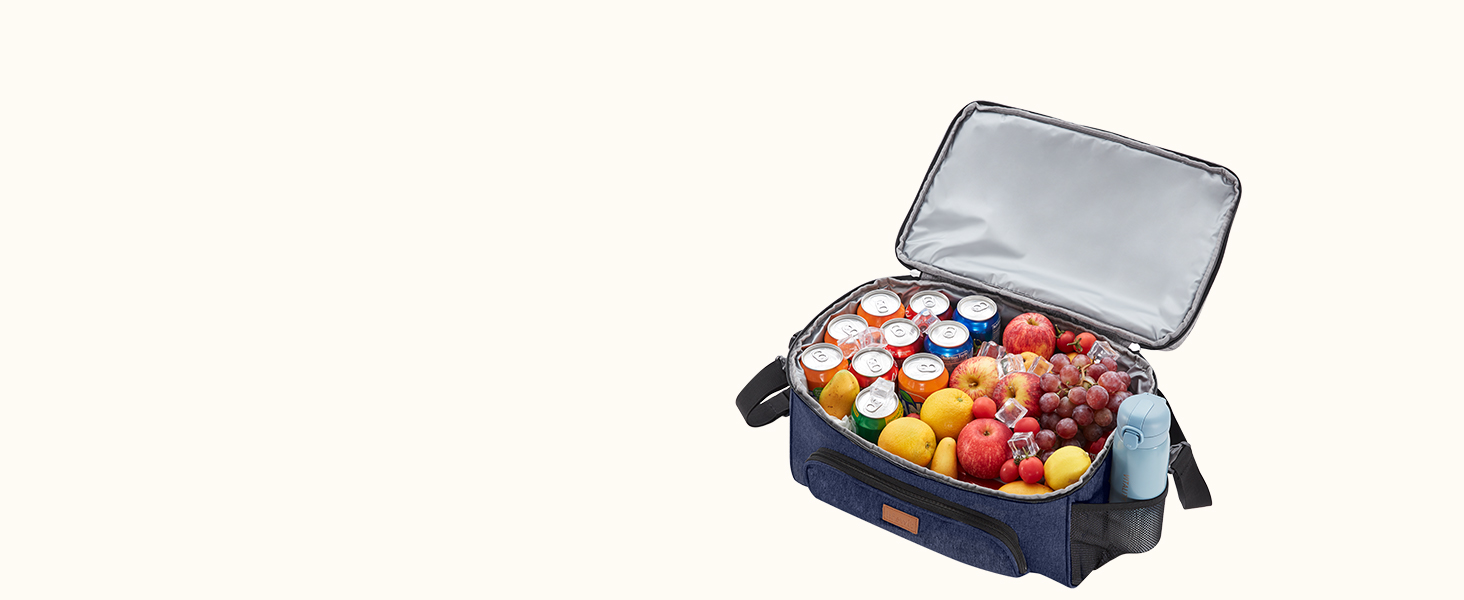 Термосумка LifeWit 30L для пікніка, пляжу, роботи та подорожей (темно-синій)