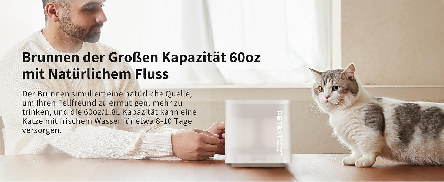PETKIT CyberTail: Автоматичний фонтанчик для котів та собак, 1.85л, LED-підсвітка, тихий (25dB), білий