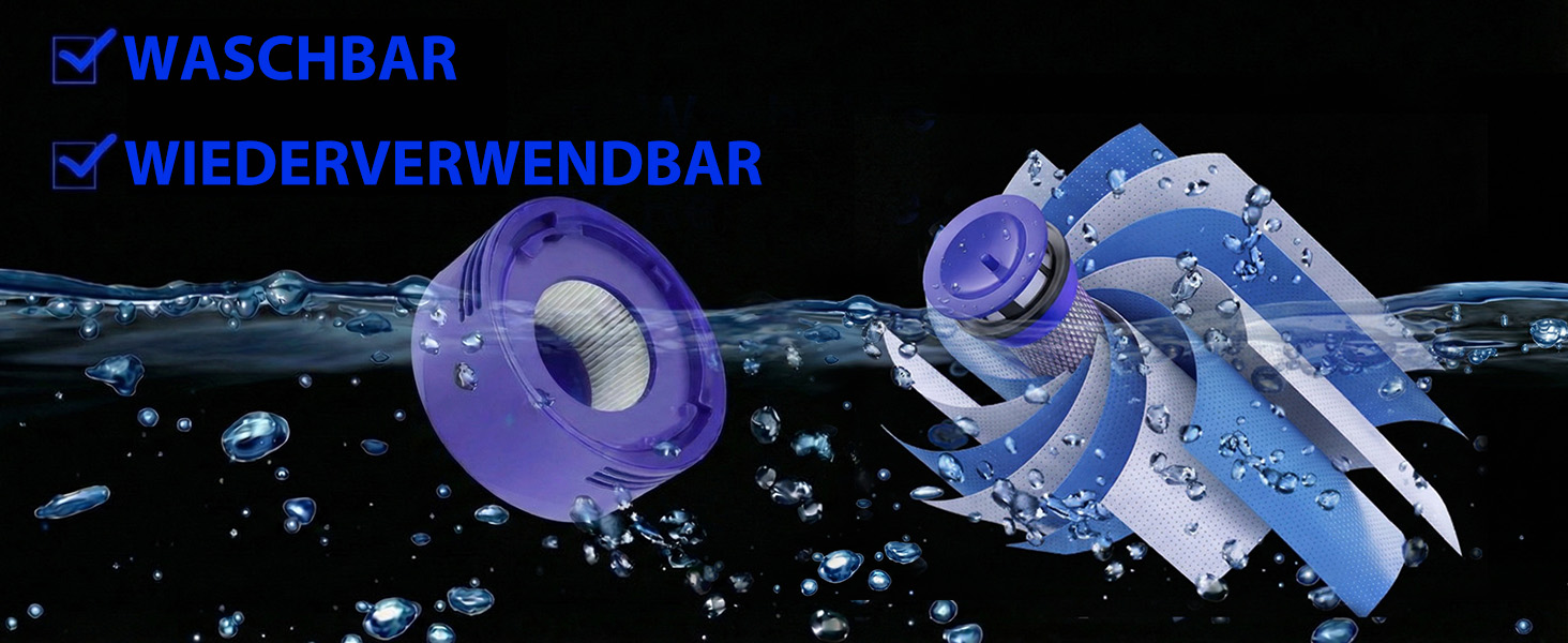 Акумулятор FLYLINKTECH 8.0Ah V8 для пилососів Dyson V8 Absolute/Animal/Fluffy/Motorhead SV10 з 2+1 фільтрами та 4 шурупами