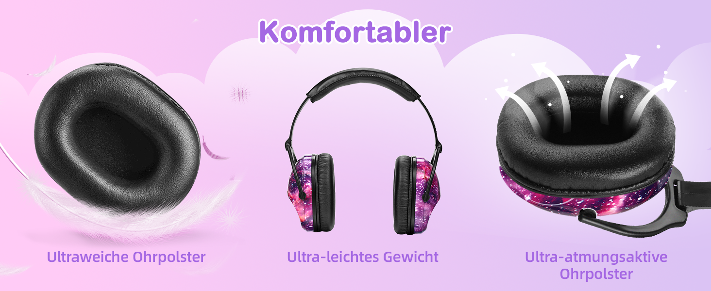 Навушники для захисту від шуму ZOHAN 030 для дітей 3-18 років, для дітей з аутизмом, для школи, концерту, галактичний дизайн