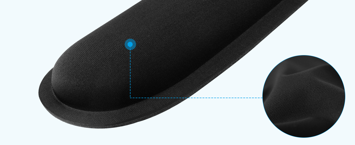 Підставка для зап'ястя ELZO для клавіатури з Memory Foam – ергономічна підтримка, проти болю в зап'ясті, для ПК та ноутбука