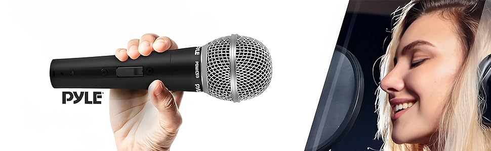 Набір мікрофонів Pyle 3 шт. - професійний, динамічний, кардіоїдний, з кейсом та кабелем XLR, чорний/срібний