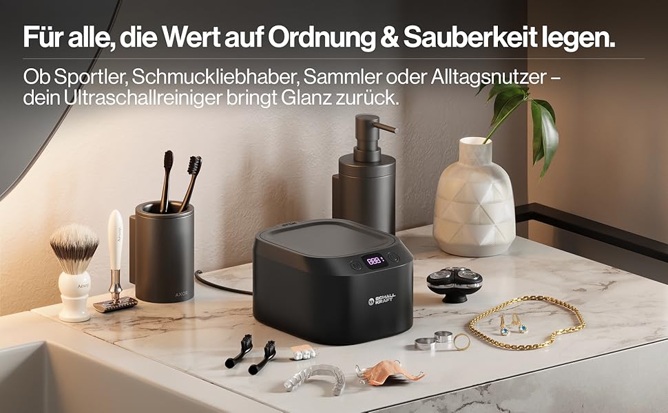 Ультразвукова ванна для чищення 48 кГц з УФ-дезінфекцією, чорна - для ювелірних виробів, зубних кап, брекетів та іншого