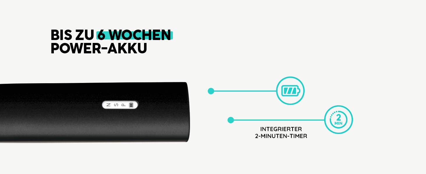 Електрична звукова зубна щітка happybrush® Eco Vibe 3 - Тест-переможець - 100 днів тестування. В комплекті 4 насадки. Чорний колір.