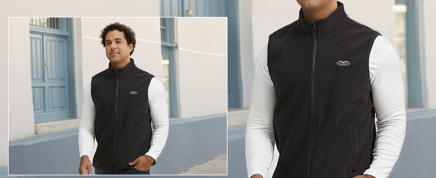 Тепла флісова жилетка для чоловіків з регулюванням 3 рівнів нагріву, 5 зон нагріву, чорна, XXL. Підходить для активного відпочинку: їзди на конях, катання на лижах, риболовлі. (Акумулятор не входить до комплекту)