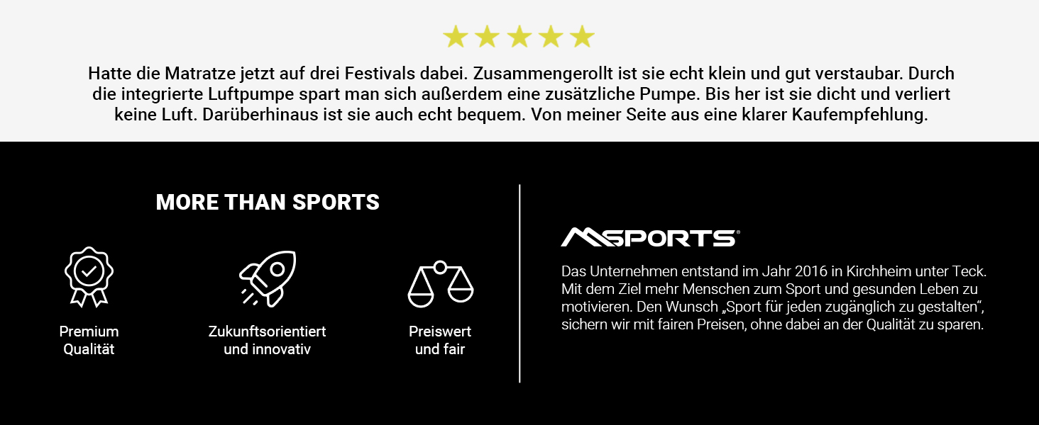 MSPORTS Каремат туристичний преміум, ультралегка ізоляційна мат для кемпінгу з вбудованою ножною помпою, вологозахисна для походів, відпочинку, пляжу, помаранчева