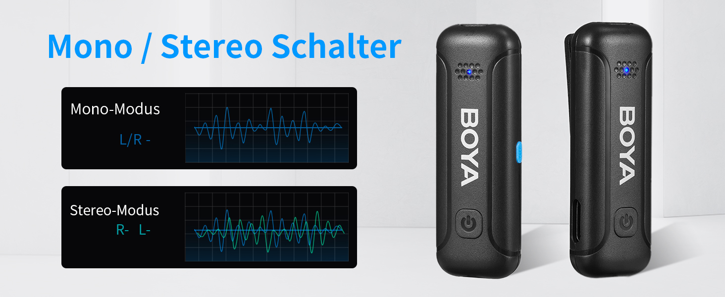 BOYA BY-WM3T-U2: Бездротовий петличний мікрофон з USB-C для Android/iPhone - 100м, 32год, шумозаглушення