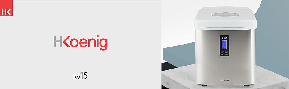 Машина для приготування льоду H.Koenig KB15 - 12 кг льоду на день, нержавіюча сталь