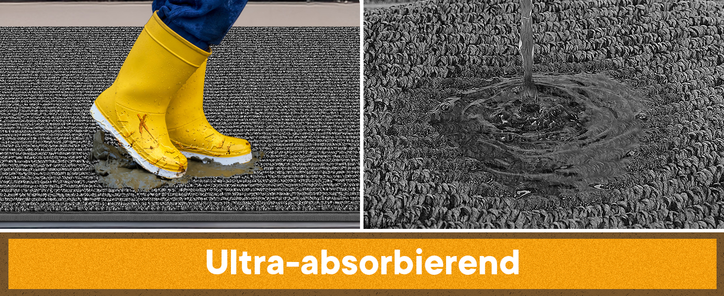 При entryway килимок Mibao 50x80 см, вологопоглинаючий антиковзаючий килим для вхідних дверей, світло-сірий