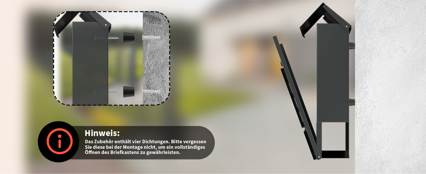 Поштовий ящик Anthrazit з гравіюванням, персоналізований, нержавіюча сталь, з відділенням для газет та замком (2 ключі) | Поштовий ящик з іменним шильдиком та номером будинку
