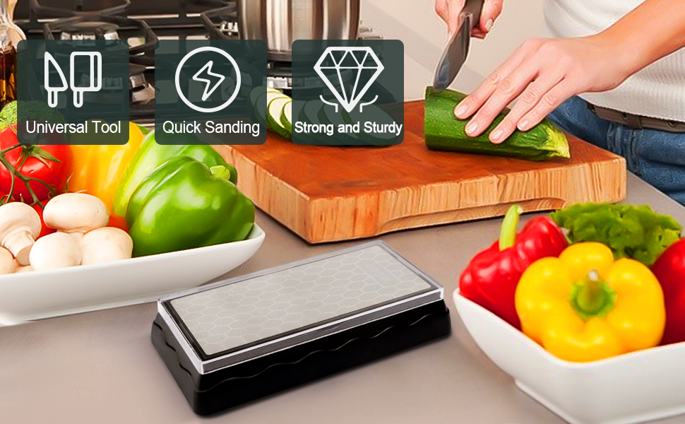 Двостороння алмазна точилка Kalolary 400/1000 для ножів, ножниць, кухонних та туристичних інструментів