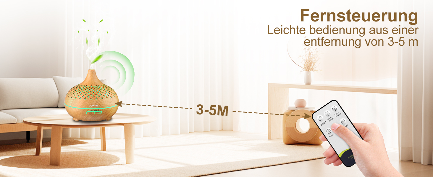 Дифузор аромату 500 мл з ефірними оліями та керуванням від пульта, 14 кольорів, 2 режими розпилення, тиха робота, золото