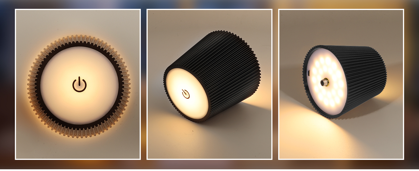 LED-лампа настільна бездротова диммируемая чорна з USB-C, сенсорна лампа з 3 колірними температурами, плавною регулюванням яскравості, регульованою висотою, IP54 вологостійка для внутрішнього/зовнішнього використання, чорна (нова версія)