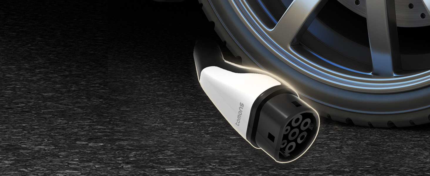 Кабель зарядки Tomons Typ 2 (32A, 22kW, 5м) для електромобілів (EV/PHEV) з тримачем та мікрофіброю. Сумісний з Model S/3/X/Y, ID.3, ID.4