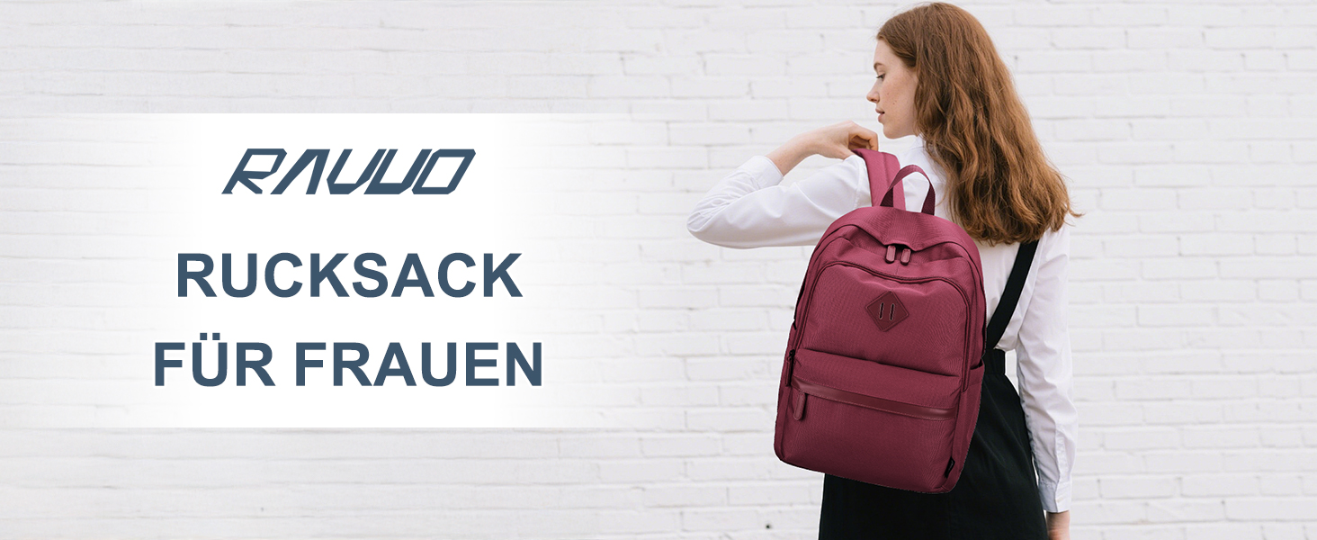 Рюкзак RAVUO для чоловіків та жінок, 15.6 дюймів, водонепроникний, для підлітків, для школи, подорожей, роботи, чорний, бордовий