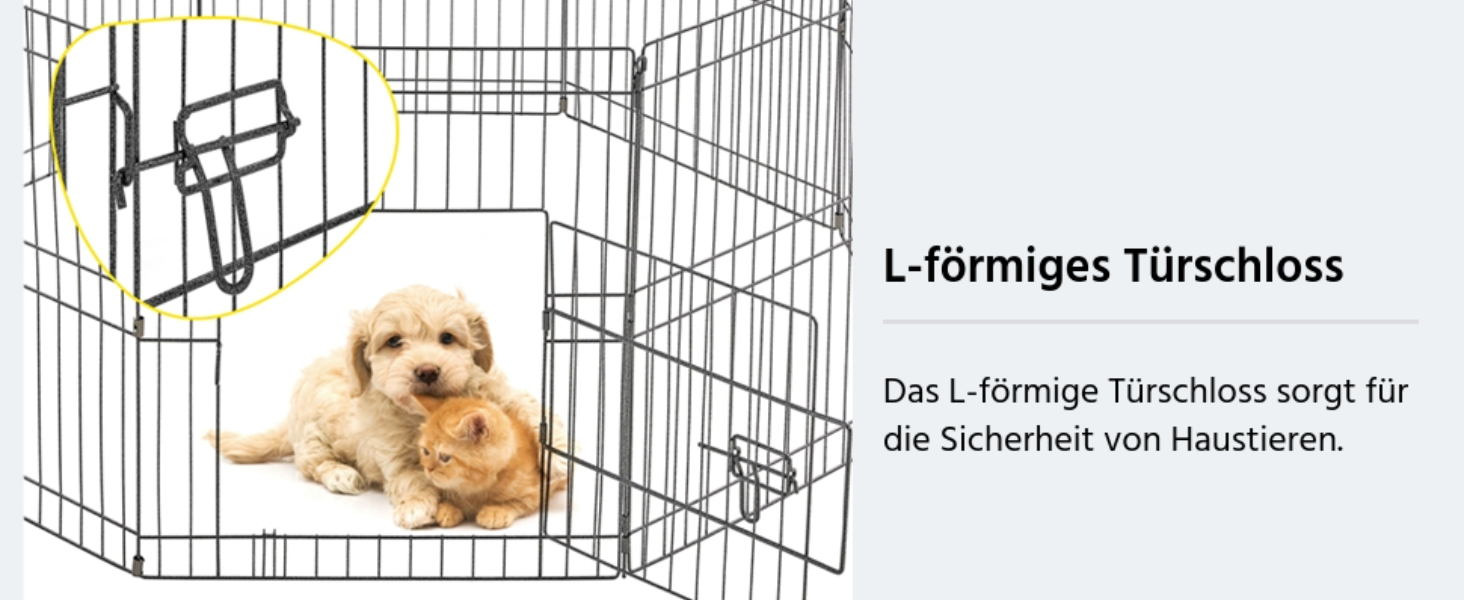 Yaheetech 8-Panel Folding Dog Playpen - 61cm High, Indoor/Outdoor Pet Pen with Door, Flexible & Portable, Easy Assembly - Suitable for Dogs, Cats, Puppies, Rabbits