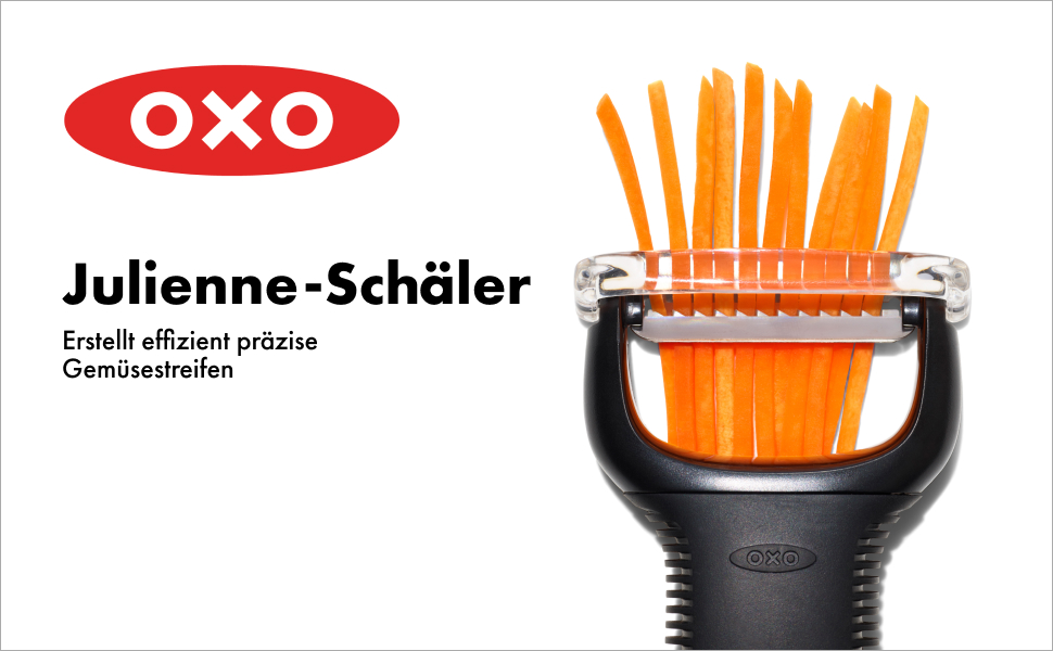 Овочечистка OXO Good Grips з нержавіючої сталі для жульєну, чорна