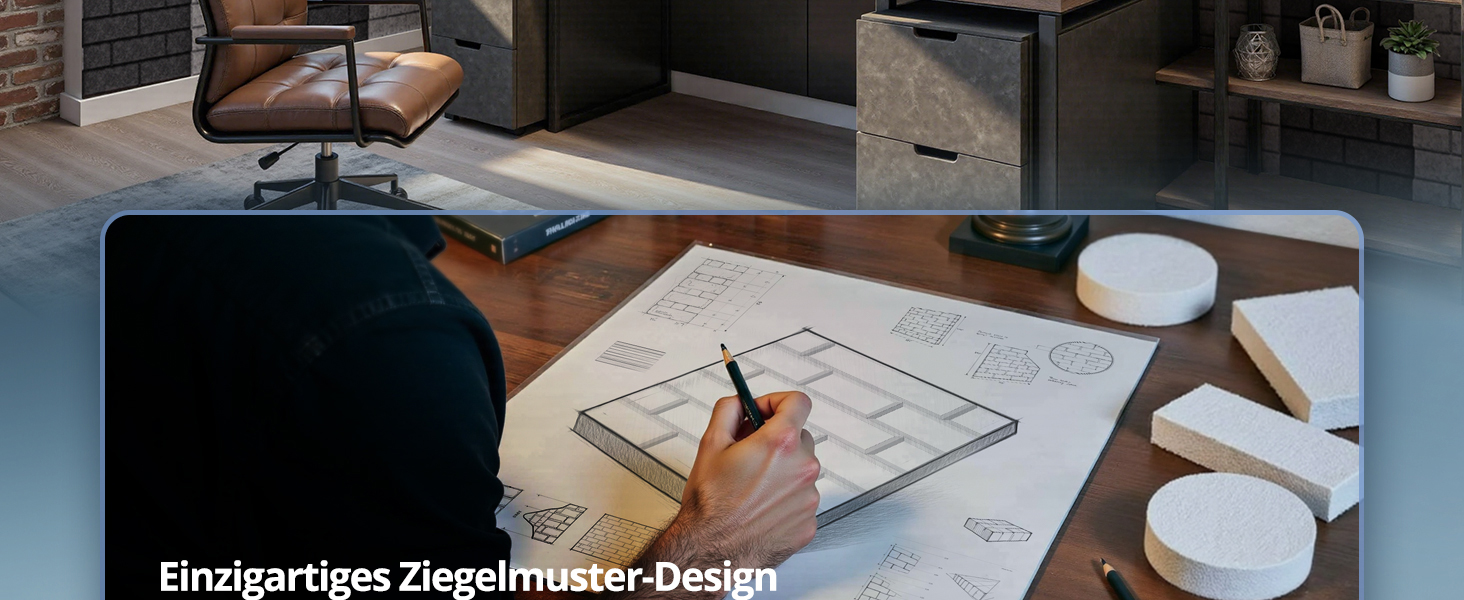 Акустичні панелі Kuchoow самоклеючі звукопоглинаючі плити 30x30x0,9 см, чорні (12 шт) для студії, офісу та звукоізоляції стін