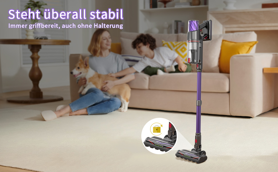 Бездротовий акумуляторний пилосос 550W, потужність 50Kpa, без мішка, з сенсорним екраном, антинамотування, для килимів, твердих поверхонь, авто