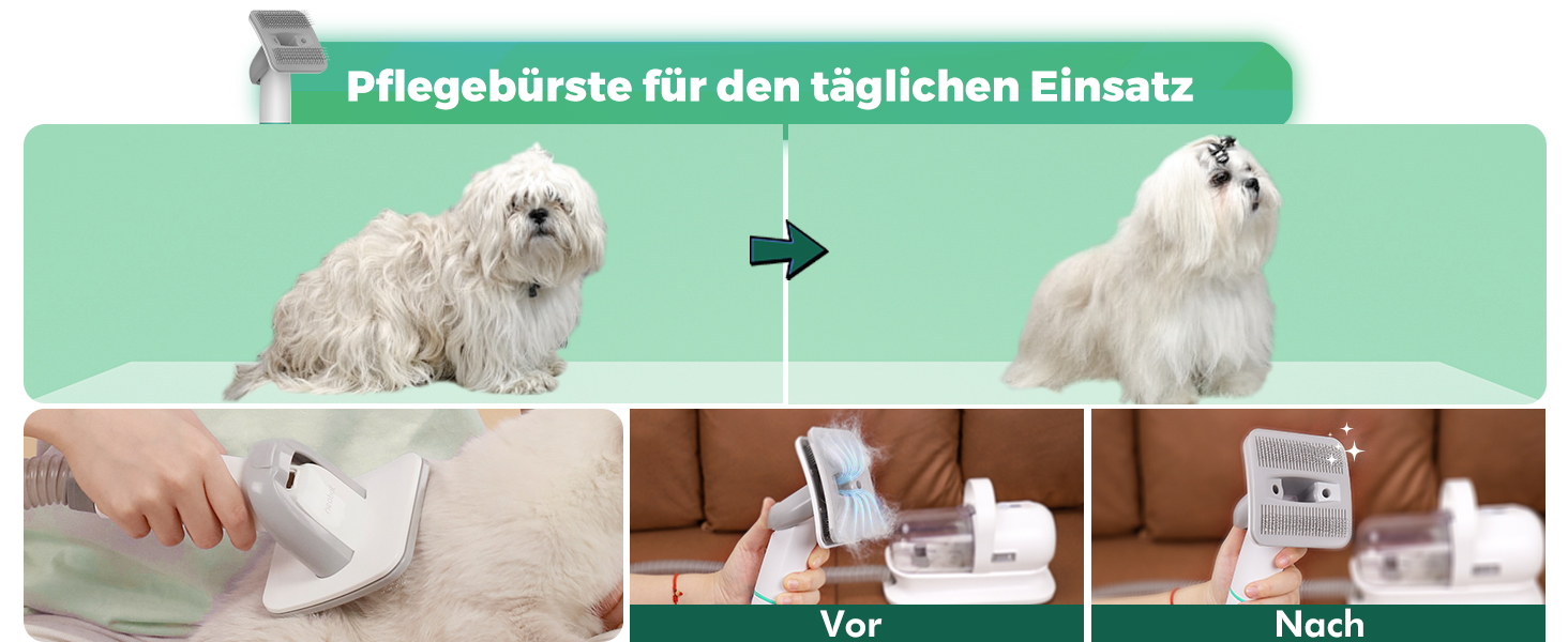 Машинка для стрижки собак Neabot Neakasa P1 Pro з пилососом для шерсті, 13000 Па, набір для догляду за тваринами, тиха, для собак, котів, видалення шерсті, 5 інструментів