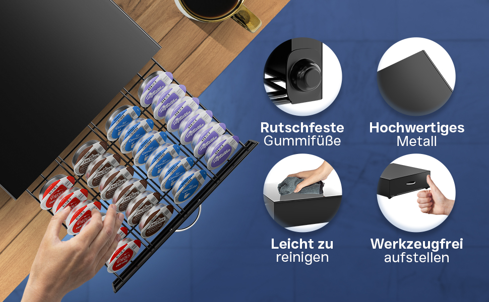 Тримач для капсул Tassimo Prodiumart - елегантний диспенсер на 64 капсули (чорний)