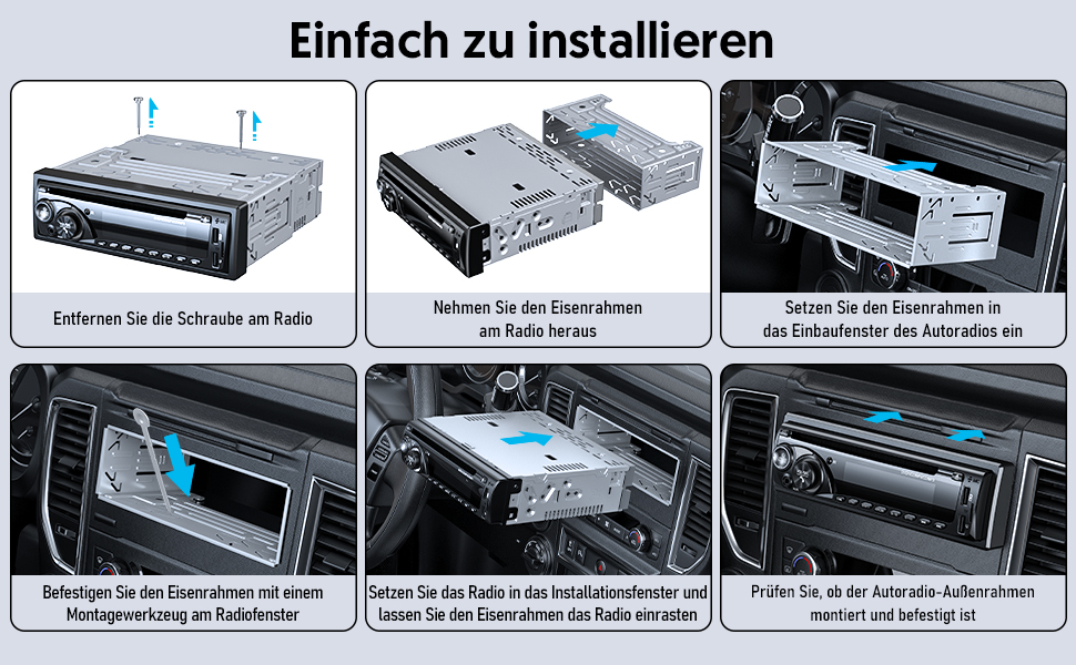 1DIN автомобільна магнітола 9-24V з CD/DVD, Bluetooth, RDS, FM/AM, MP3, 2 USB, SD, AUX, керування з керма, 7 кольорів, зелена
