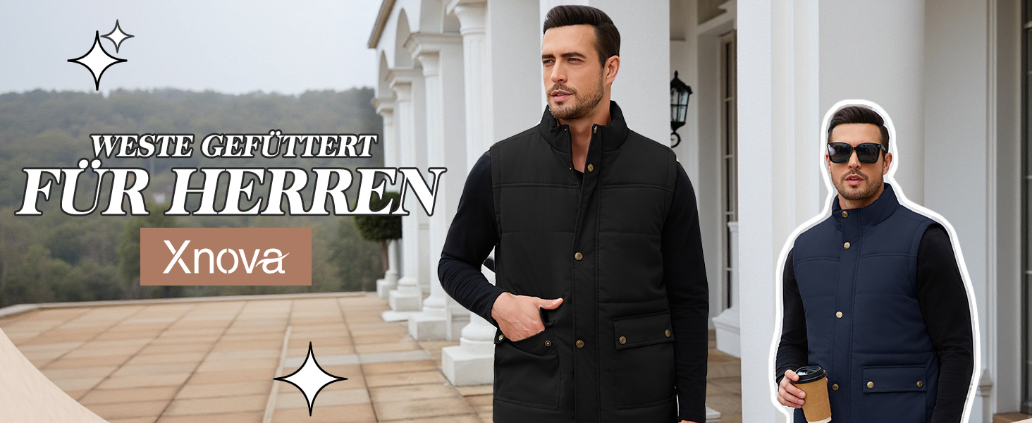 Чоловіча зимова жилетка Xnova з термопідкладкою Sherpa: тепла флісова жилетка, без рукавів, для полювання, роботи та активного відпочинку. Чорний колір, розмір M