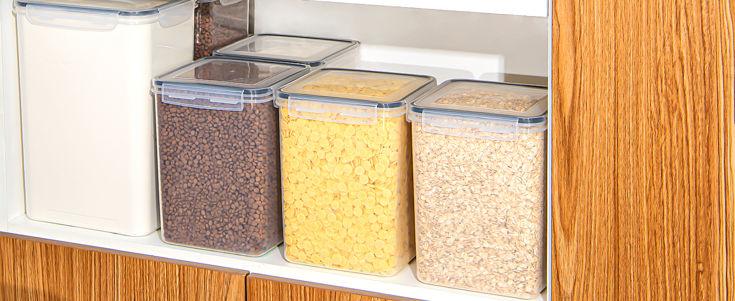 Набір контейнерів для зберігання GoMaihe, 2.5л*6 шт + 5.2л*4 шт. Герметичні контейнери для кухні, органайзери для продуктів, зберігання круп, кави, макаронів
