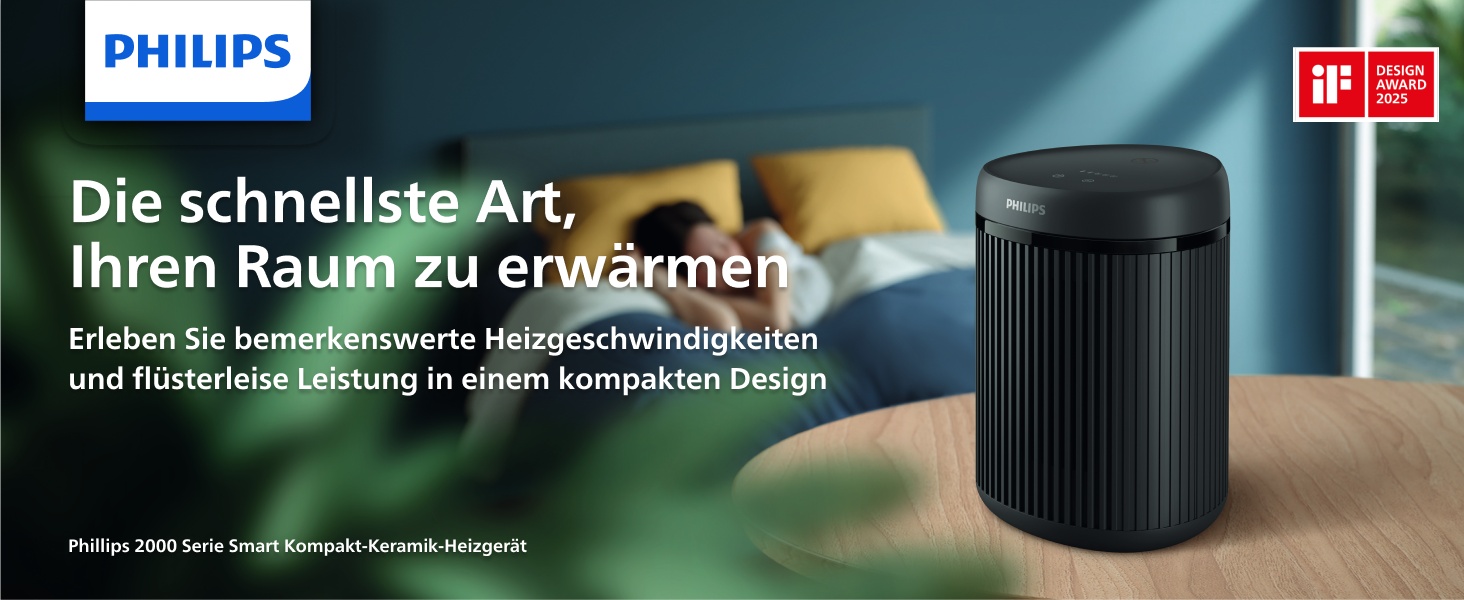 Керамічний тепловентилятор-обігрівач Philips Smart 5000 серії, 2000 Вт, чорний