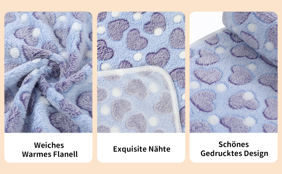 М'яка ковдра для собак та котів Demigeat, 3 шт. – тепла, миюча, для літа та весни, середнього розміру, принт 